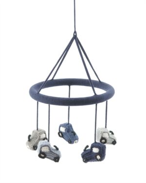 Uro med strikkede traktor grå/blå /lyseblå fra Smallstuff