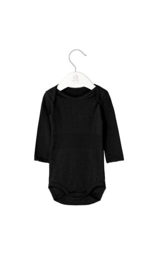 Baby Bodystock L/Æ - BLACK - 3M