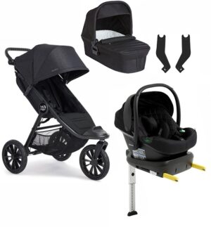 Baby Jogger City Elite 2 Duovogn inkl. Beemoo Route i-Size Autostol Baby & ISOFIX Base, Opulent Black/Black Stone