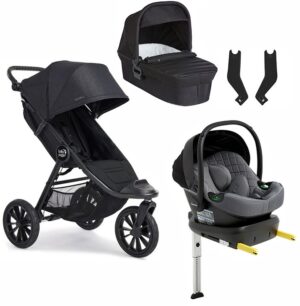 Baby Jogger City Elite 2 Duovogn inkl. Beemoo Route i-Size Autostol Baby & ISOFIX Base, Opulent Black/Mineral Grey