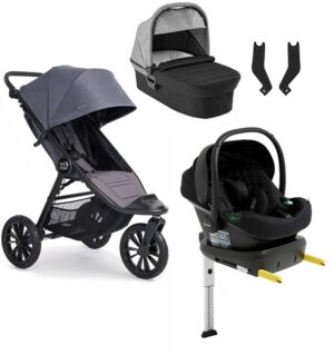 Baby Jogger City Elite 2 Duovogn inkl. Beemoo Route i-Size Autostol Baby & ISOFIX Base, Stone Grey/Black Stone