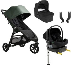 Baby Jogger City Mini GT 2.1 Duovogn inkl. Beemoo Route i-Size Autostol Baby & ISOFIX Base, Briar Green/Black Stone