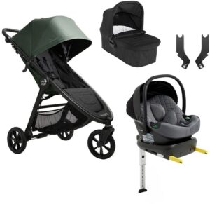 Baby Jogger City Mini GT 2.1 Duovogn inkl. Beemoo Route i-Size Autostol Baby & ISOFIX Base, Briar Green/Mineral Grey