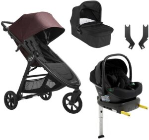 Baby Jogger City Mini GT 2.1 Duovogn inkl. Beemoo Route i-Size Autostol Baby & ISOFIX Base, Brick Mahogany/Black Stone