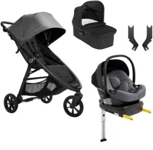 Baby Jogger City Mini GT 2.1 Duovogn inkl. Beemoo Route i-Size Autostol Baby & ISOFIX Base, Stone Grey/Mineral Grey