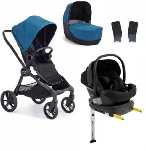 Baby Jogger City Sights Duovogn inkl. Beemoo Route i-Size Autostol Baby & ISOFIX Base, Deep Teal/Black Stone