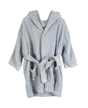Badekåbe med broderi 3-4 år - Pearl Blue