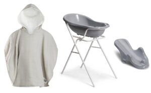 Beemoo CARE Badekar med Stativ Inkl. Badestol & Badekåbe, Grey/Grey