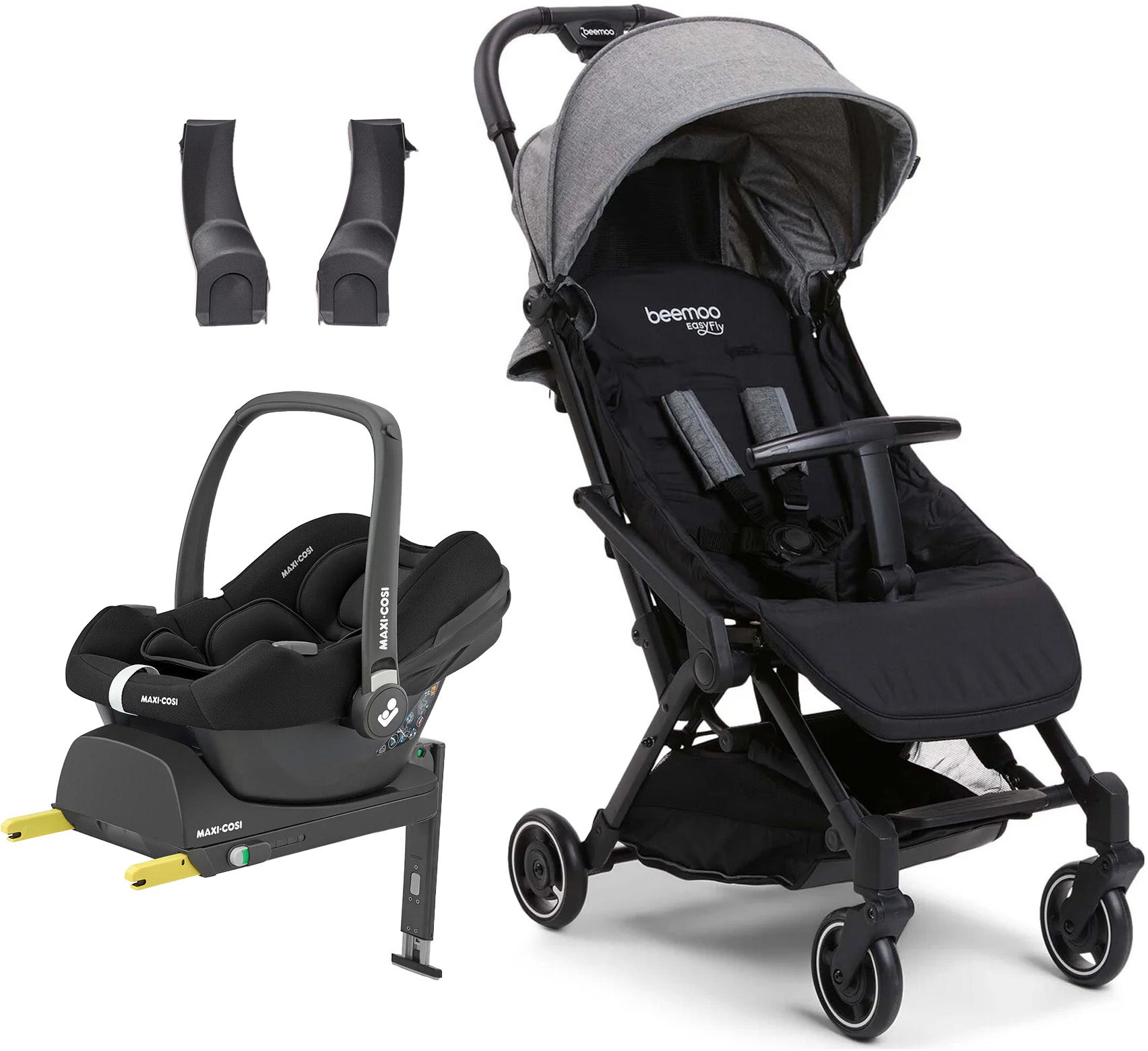 Beemoo Easy Fly Lux 3 Klapvogn inkl. Maxi-Cosi CabrioFix i-Size Autostol Baby & Base, Grey Mélange Beemoo Easy Fly Lux 3 Klapvogn inkl. Maxi-Cosi CabrioFix i-Size Autostol Baby & Base, Grey Mélange