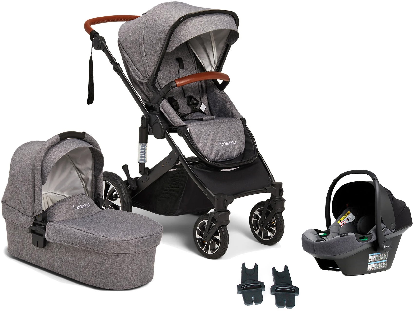 Beemoo Maxi 4 Duovogn inkl. Route i-Size Autostol Baby, Grey Black/Mineral Grey Beemoo Maxi 4 Duovogn inkl. Route i-Size Autostol Baby, Grey Black/Mineral Grey