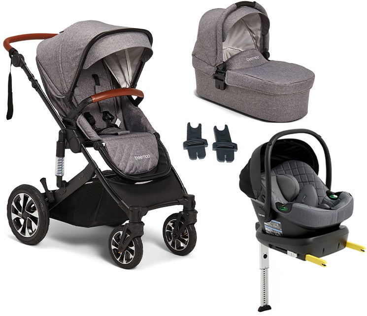 Beemoo Maxi 4 Duovogn inkl. Route i-Size Autostol Baby & ISOFIX Base, Grey Black/Mineral Gray Beemoo Maxi 4 Duovogn inkl. Route i-Size Autostol Baby & ISOFIX Base, Grey Black/Mineral Gray