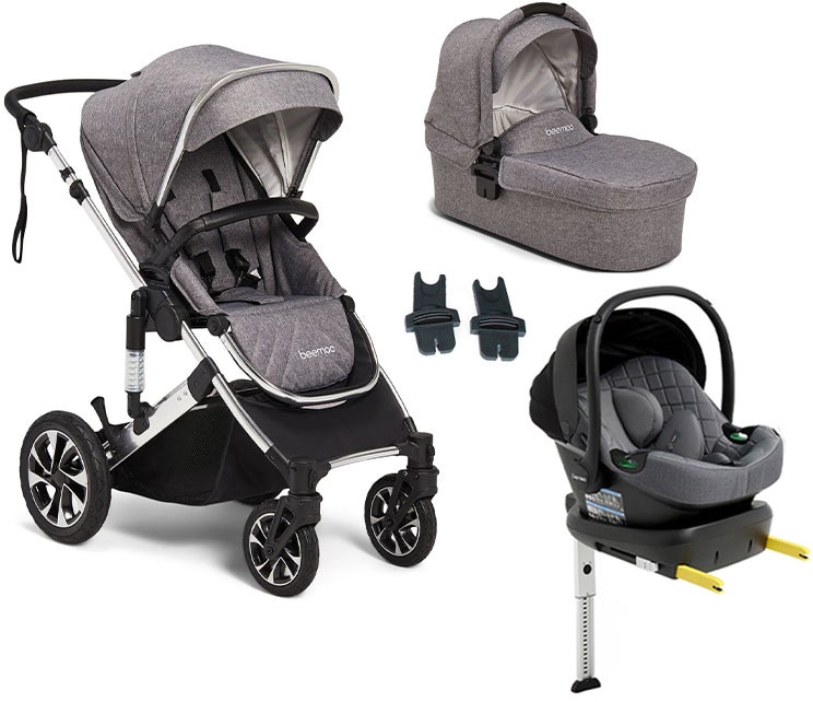 Beemoo Maxi 4 Duovogn inkl. Route i-Size Autostol Baby & ISOFIX Base, Grey Silver/Mineral Gray Beemoo Maxi 4 Duovogn inkl. Route i-Size Autostol Baby & ISOFIX Base, Grey Silver/Mineral Gray