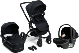 Beemoo Move Duo Kombivogn inkl. Route i-Size Autostol Baby, Black/Black Stone