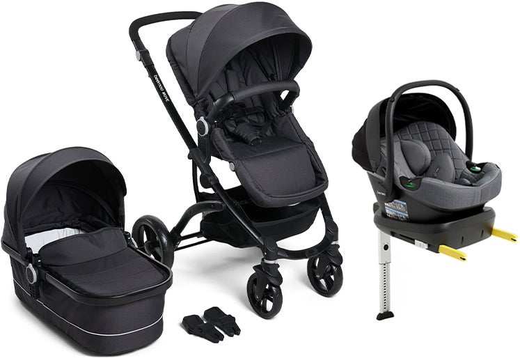Beemoo Move Duo Kombivogn inkl. Route i-Size Autostol Baby & ISOFIX Base, Asphalt/Mineral Grey Beemoo Move Duo Kombivogn inkl. Route i-Size Autostol Baby & ISOFIX Base, Asphalt/Mineral Grey