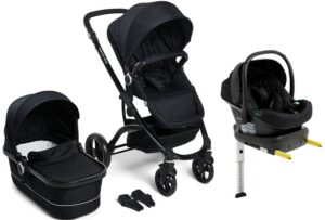 Beemoo Move Duo Kombivogn inkl. Route i-Size Autostol Baby & ISOFIX Base, Black/Black Stone