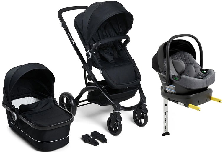 Beemoo Move Duo Kombivogn inkl. Route i-Size Autostol Baby & ISOFIX Base, Black/Mineral Grey Beemoo Move Duo Kombivogn inkl. Route i-Size Autostol Baby & ISOFIX Base, Black/Mineral Grey
