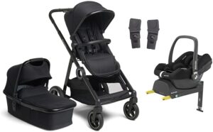 Beemoo Pro Multi Duovogn inkl. Maxi-Cosi CabrioFix i-Size Autostol Baby & Base, Black/Black