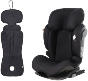 Beemoo Recline i-Size Autostol inkl. Ventilerende Hynde, Black Mesh/Antracit