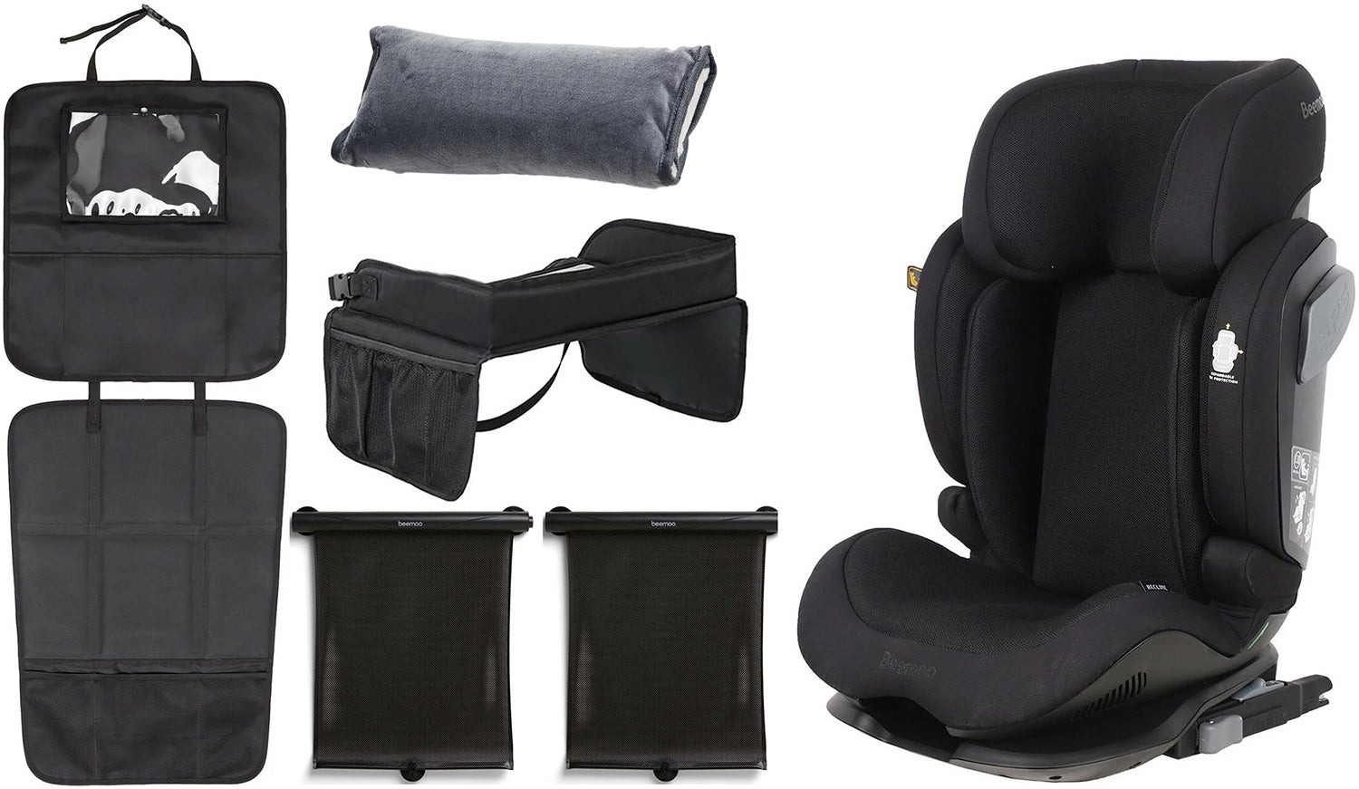 Beemoo Recline i-Size Autostol inkl. inkl. Tilbehør, Black Mesh Beemoo Recline i-Size Autostol inkl. inkl. Tilbehør, Black Mesh