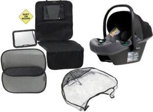 Beemoo Route i-Size Autostol Baby Inkl. Tilbehør & Regnslag, Mineral Grey