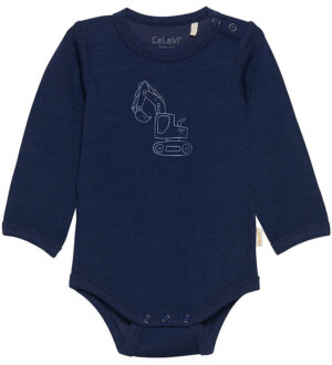 CeLaVi Body l/æ - Uld - Dark Blue m. Print