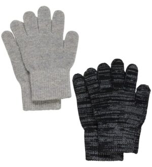 CeLaVi Handsker - Uld/Polyester - 2-pak - Grå/Sort m. Refleks