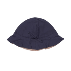 Copenhagen Colors - Økologisk Vendbar Sommer Hat - Navy Beige str. 3-6 Mdr.