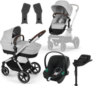 Cybex EOS Lux Duovogn inkl. Aton B2 i-Size Autostol Baby & Base, Silver/Lava Grey