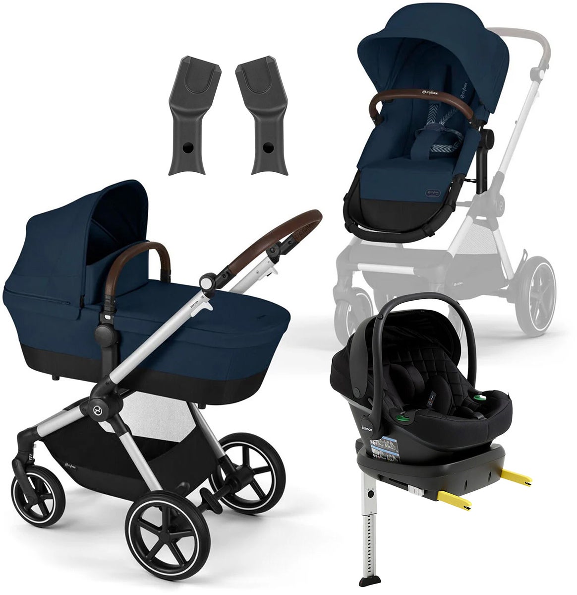 Cybex EOS Lux Duovogn inkl. Beemoo Route i-Size Autostol Baby & ISOFIX Base, Ocean Blue/Black Stone Cybex EOS Lux Duovogn inkl. Beemoo Route i-Size Autostol Baby & ISOFIX Base, Ocean Blue/Black Stone