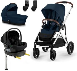 Cybex GAZELLE S Duovogn inkl. Beemoo Route i-Size Autostol Baby & ISOFIX Base, Ocean Blue/Black Stone
