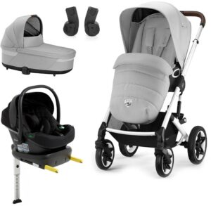 Cybex TALOS S Lux Duovogn inkl. Beemoo Route i-Size Autostol Baby & ISOFIX Base, Lava Grey/Black Stone