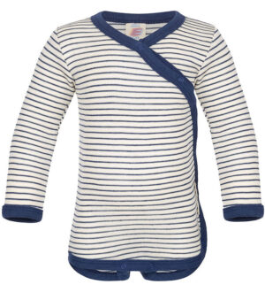 Engel Slå-Om Body l/æ - Uld/Silke - Natural/Navy Blue