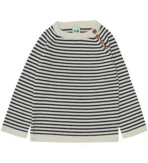 FUB Bluse - Uld - Ecru/Dark Navy