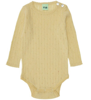 FUB Body l/æ - Uld - Rib - Buttermilk m. Hulmønster