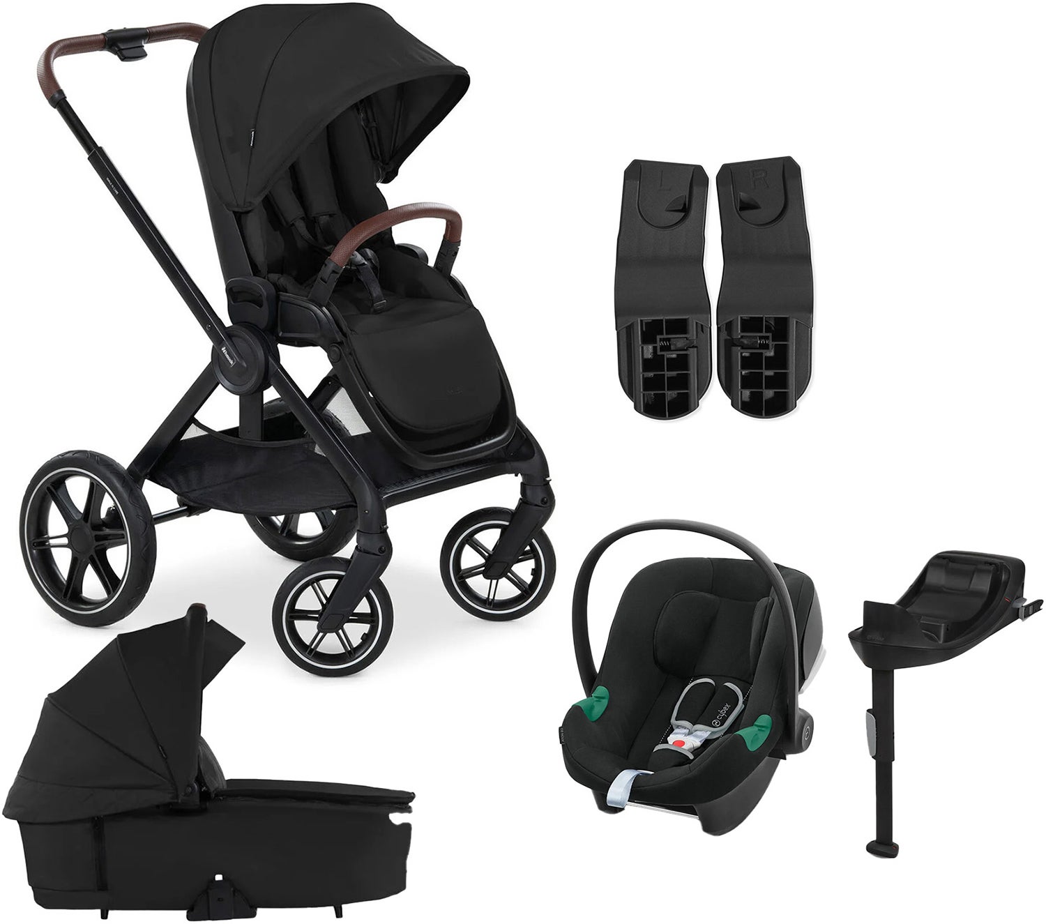 Hauck Walk N Care Duovogn inkl. Cybex Aton B2 i-Size Autostol Baby & Base, Black Hauck Walk N Care Duovogn inkl. Cybex Aton B2 i-Size Autostol Baby & Base, Black