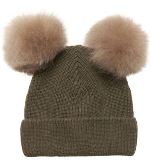 Huttelihut Hue - Uld - Rib - Big Plys - Green Olive m. Kvaste