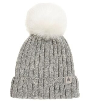 Huttelihut Hue - Uld - Strik - Grey/White