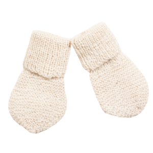 Huttelihut Strikkede Luffer i uld - Off-white str. 3-6 mdr.