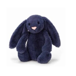 Jellycat Bashful Kanin, Navy, Lille 18 cm
