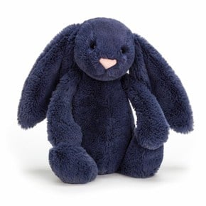 Jellycat Bashful Kanin, Navy, Mellem 31 cm
