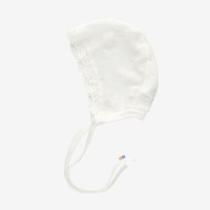 Joha Babyhue/kyse med Blonde i uld og Silke - Råhvid str. 48 cm / Str. 80