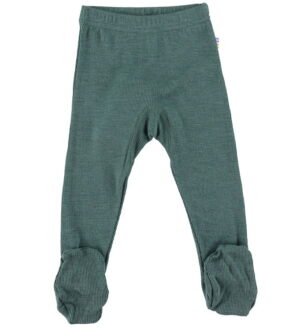 Joha Leggings - Rib - Uld/Silke - Mørk Grøn