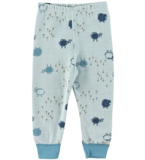 Joha Leggings - Uld/Bomuld - Lyseblå m. Får