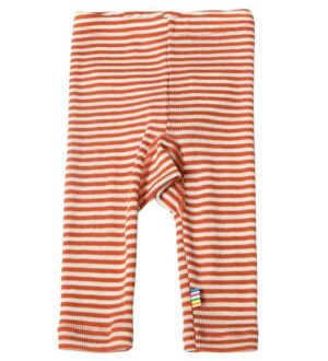Joha Leggings - Uld/Silke - Rib - Rødstribet