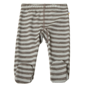 Joha Leggings med Fødder og Striber i uld - Mint str. 50
