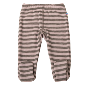 Joha Leggings med Fødder og Striber i uld - Rosa str. 60