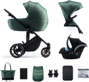 Kinderkraft Prime 2 3-in-1 Duovogn, Dark Green