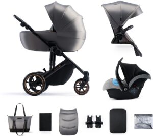 Kinderkraft Prime 2 3-in-1 Duovogn, Shadow Grey