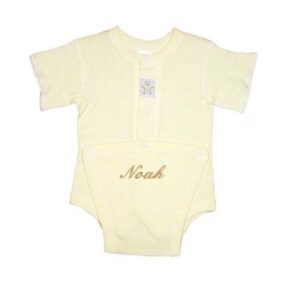 Kushies body Med Navn- ensfarvet lysegul