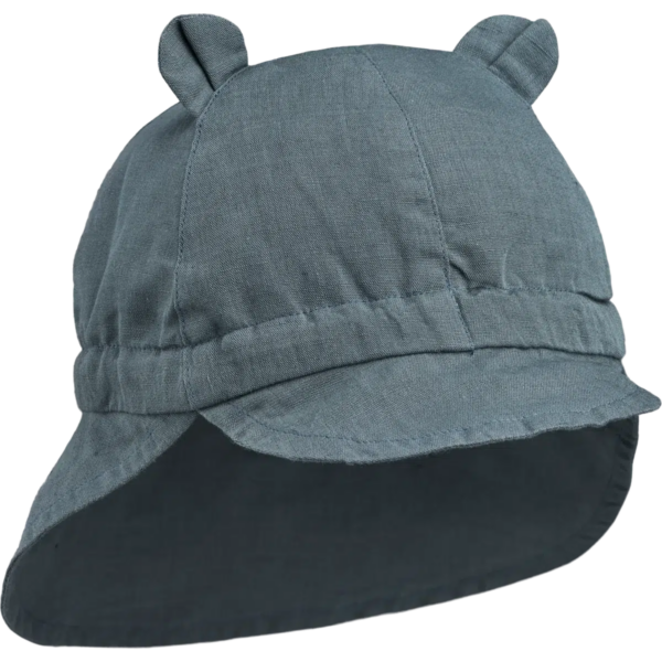 Liewood Solhat med Skygge og øre - Gorm - Whale Blue str. 3-6 mdr.